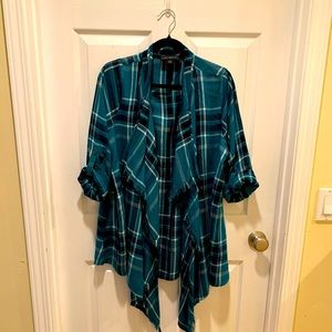 Lane Bryant plaid over piece